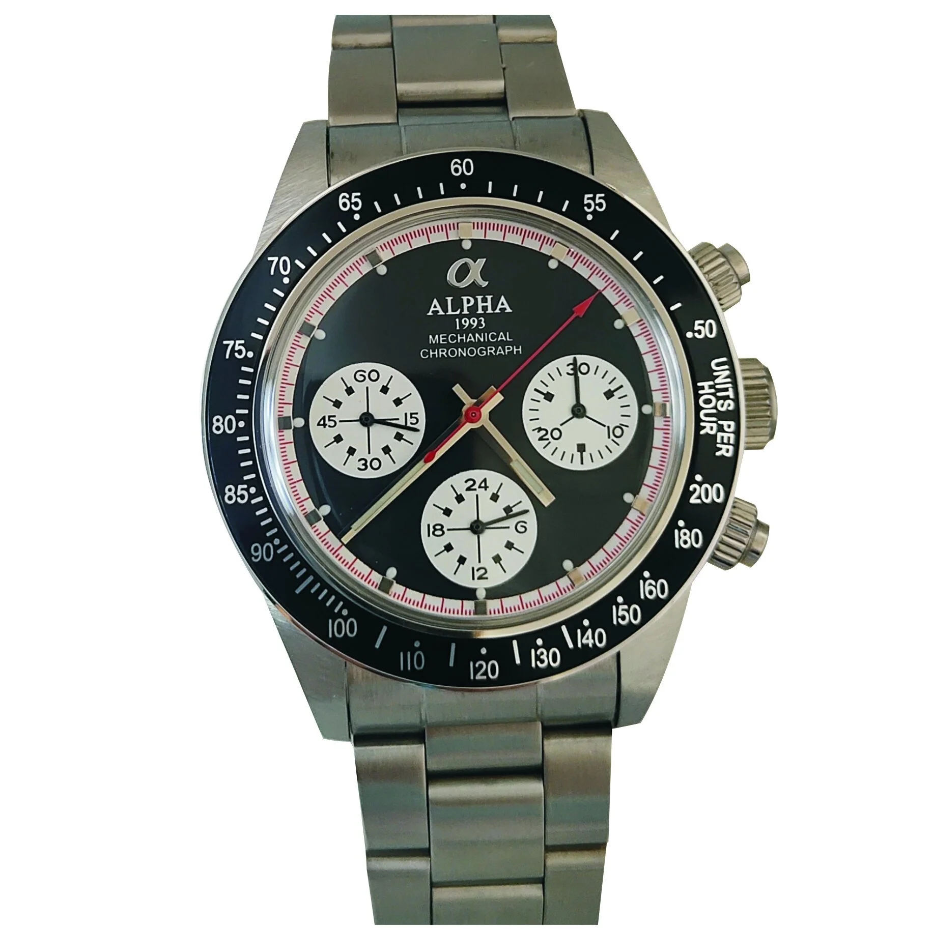 Alpha mechanical chronograph clearance